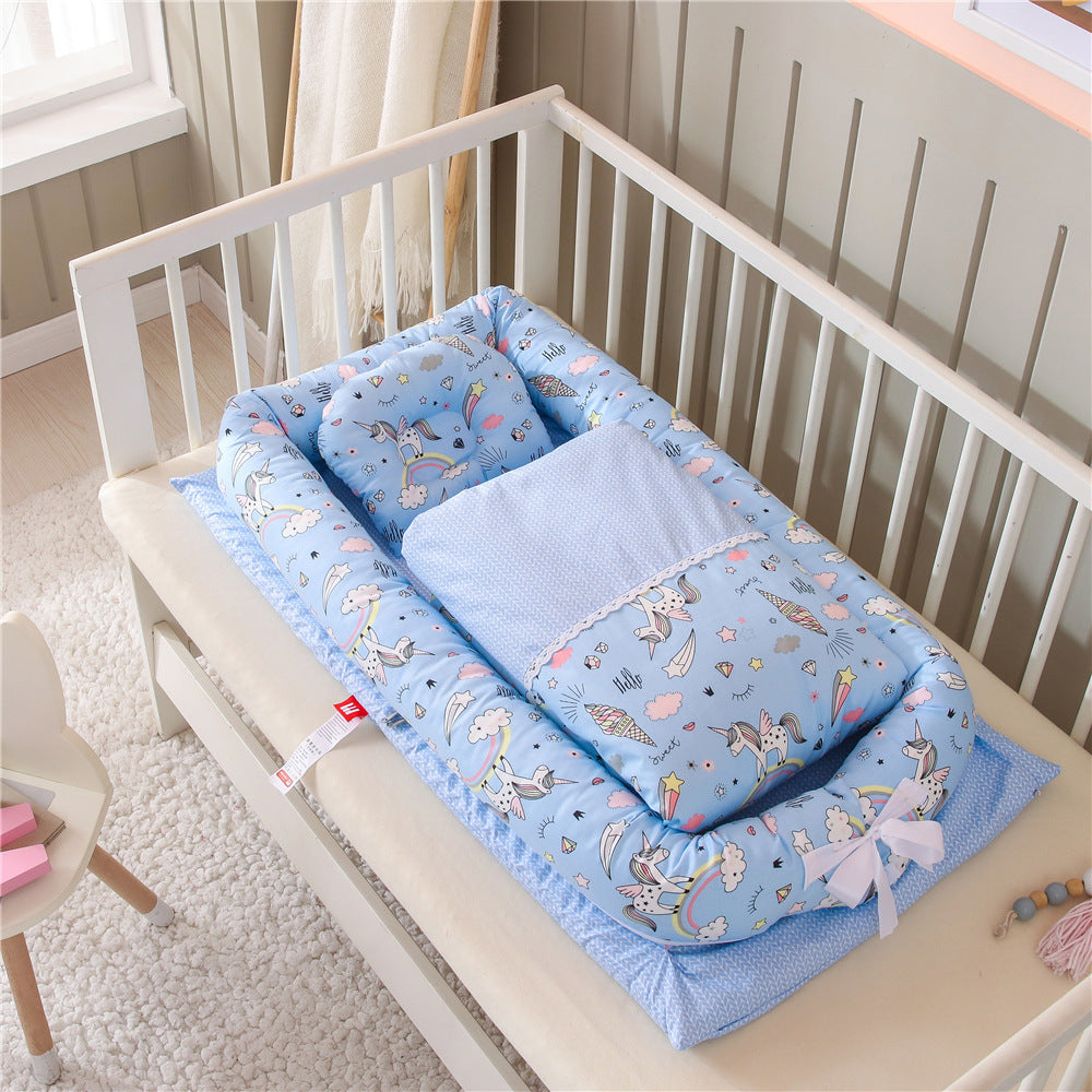 Soft, comfortable, portable, travel friendly baby crib.