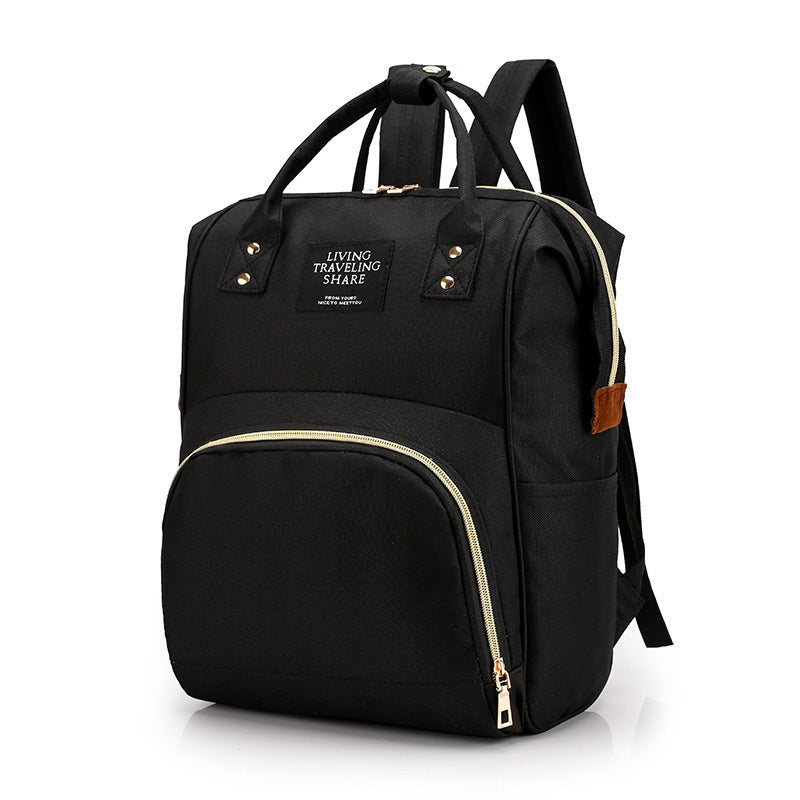 Sleek multi-functional, space efficient baby-mother bag.